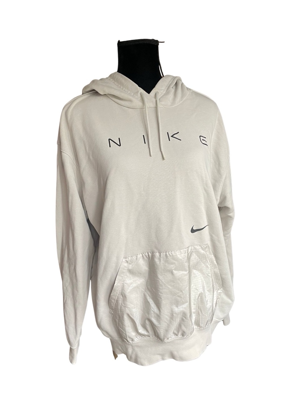 Nike Off-White Pullover Hoodie with Contrast Logos